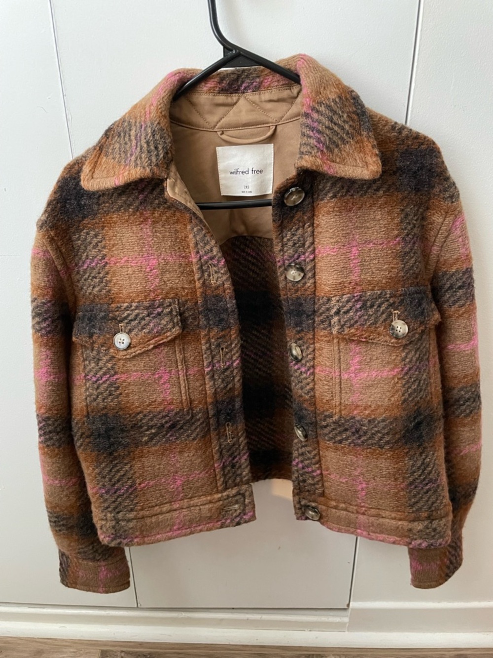 Wilfred Oversized Shacket Brown & Pink